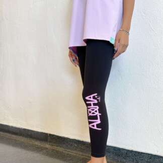 Kapalili Black x Pink Aloha  Leggings
