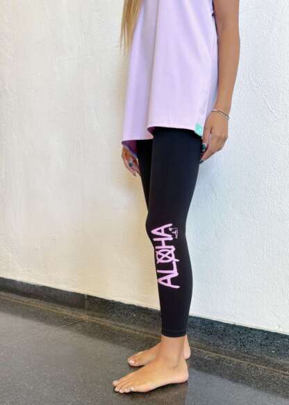 Kapalili Black x Pink Aloha  Leggings