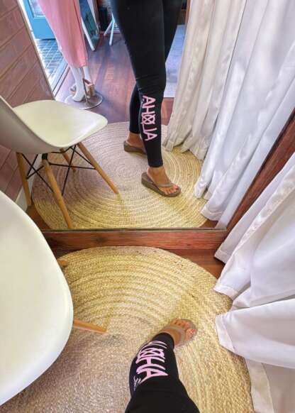 Kapalili Black x Pink Aloha  Leggings