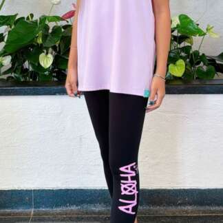 Kapalili Black x Pink Aloha  Leggings