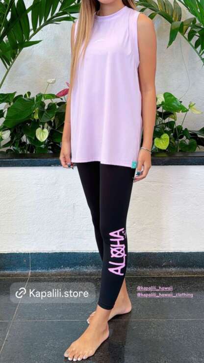 Kapalili Black x Pink Aloha  Leggings
