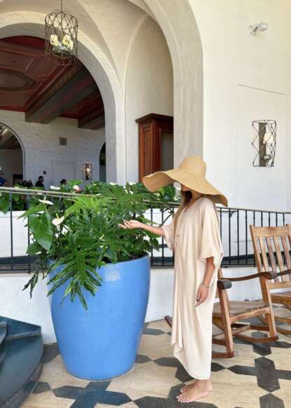 Linen V neck Summer Dress