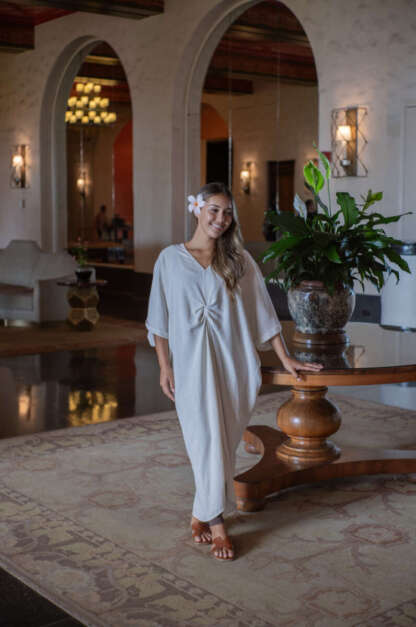 Linen V neck Summer Dress